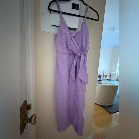 NWT- Reiss Ésme Linen Midi Dress in Lilac, Size 4 - Picture 2 of 4